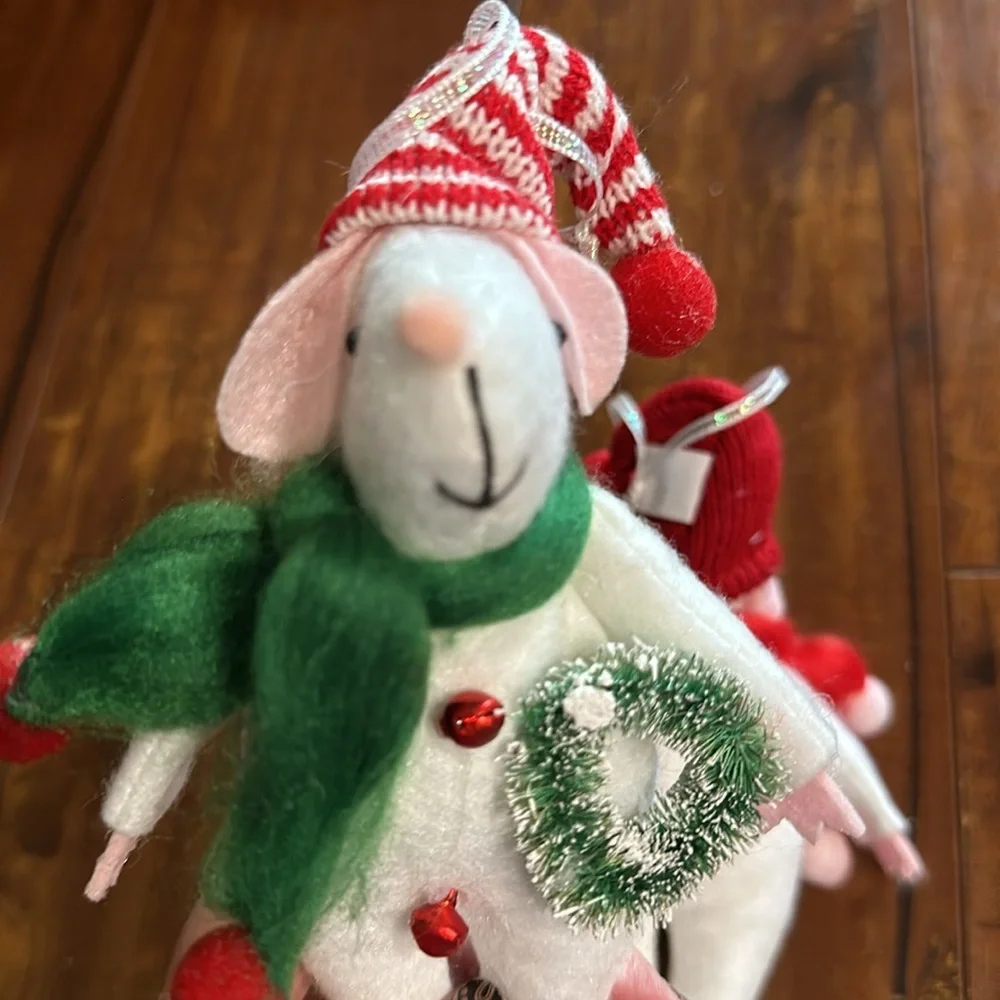 2 Felt Mouse Mice Christmas tree Ornaments from Target Woodland 2022‎ co…
